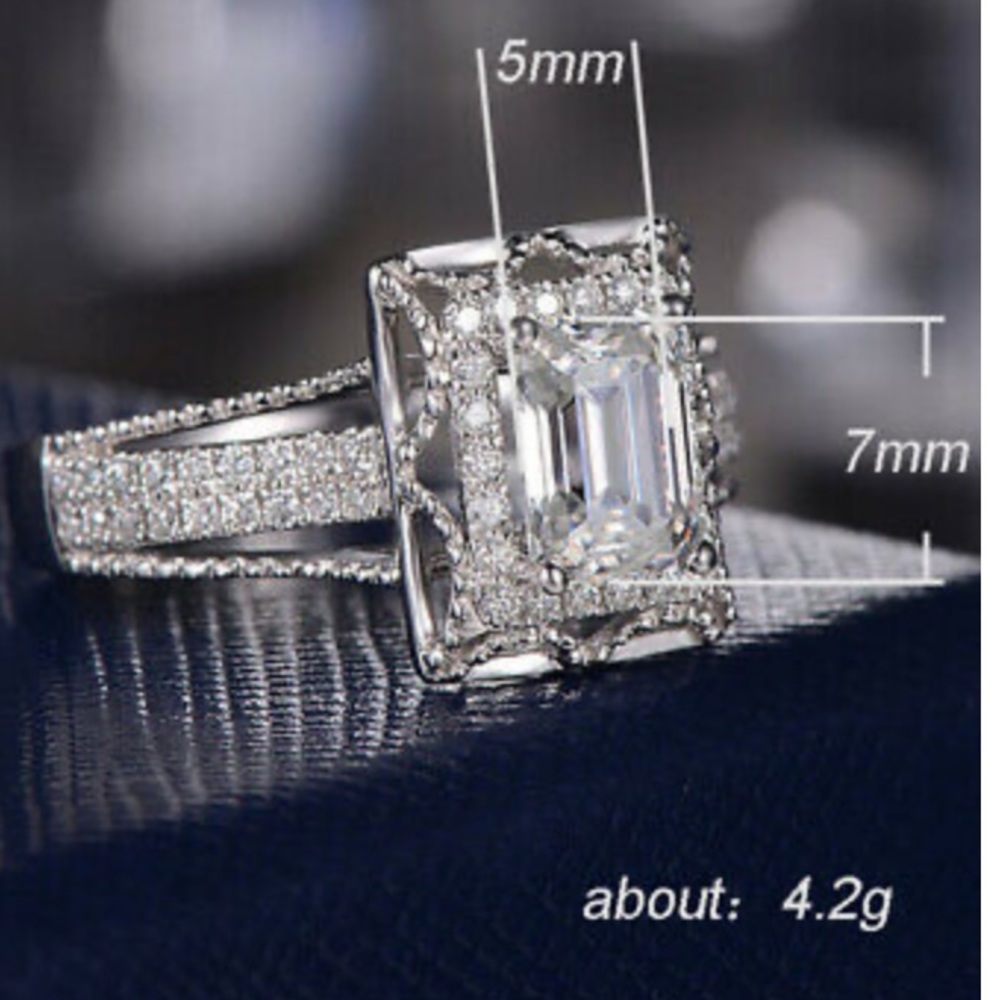 New 925 Sterling silver diamond stone ring - Picture 4 of 7